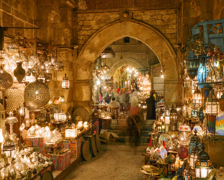 Tradycyjny bazar w Egipcie