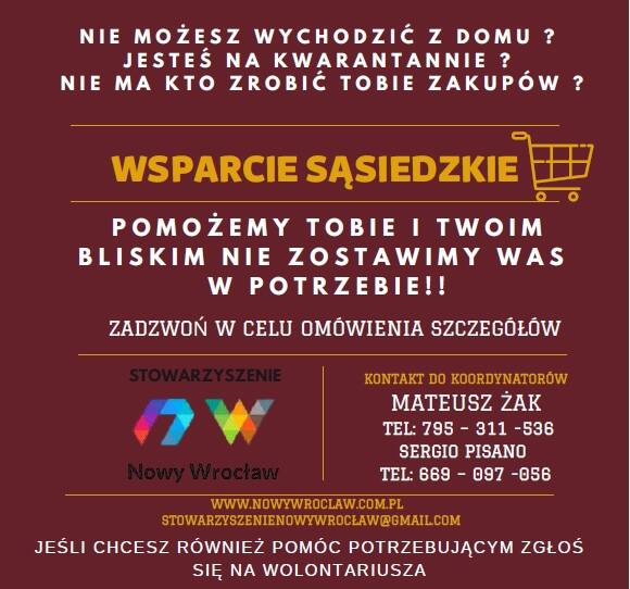 Na terenie Wrocławia zostało już rozdanych kilka tysięcy ulotek z prośbą o kontakt w przypadku potrzeby pomocy lub chęci jej udzielenia