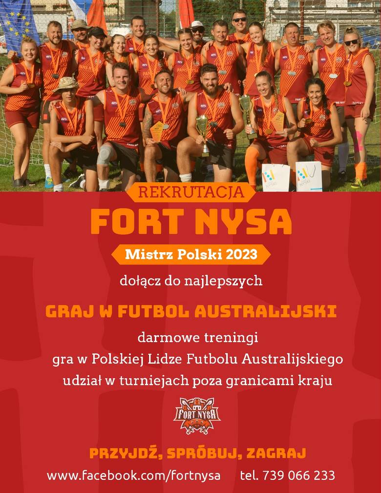 Fort Nysa mistrzami Polski w futbolu australijskim. Zawodnicy z Nysy zagrają w Lidze Mistrzów