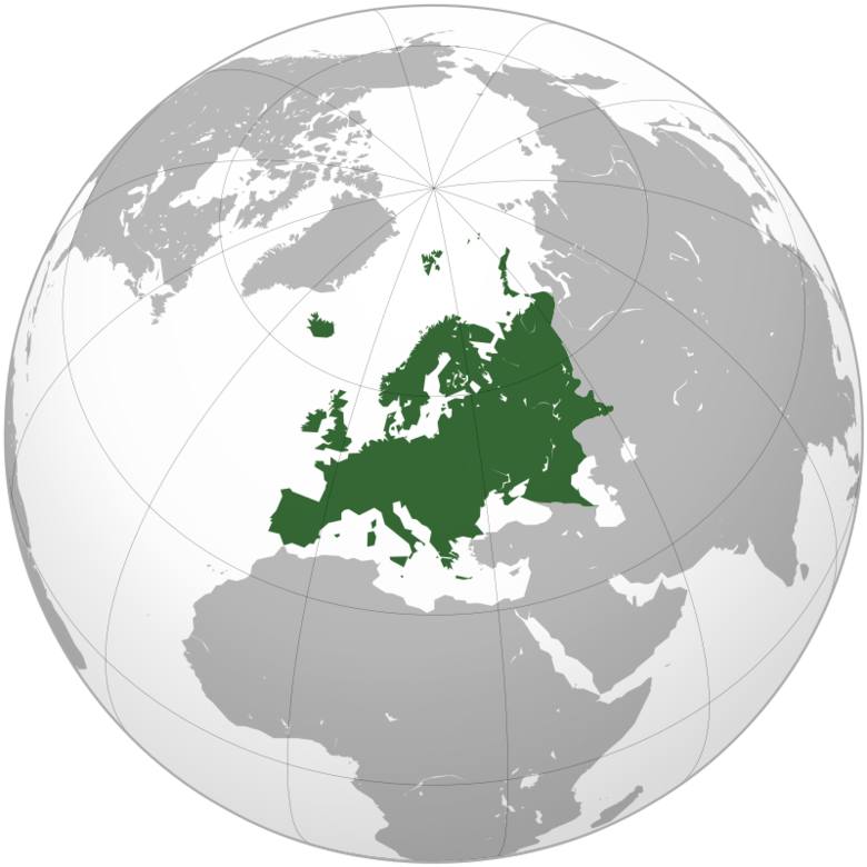 7. Europa. Powierzchnia: 10,5 mln km2