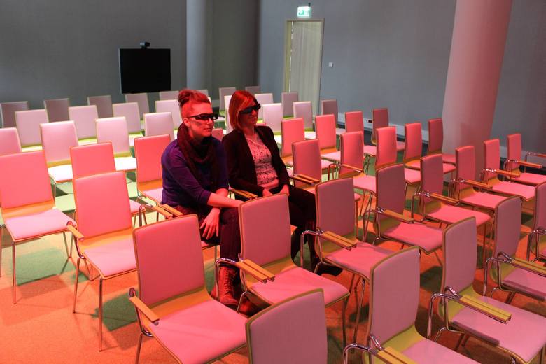 Biurowiec Innowacyjny - jedna z sal konferencyjnych, w której jest możliwość wyświetlania filmów 3D
