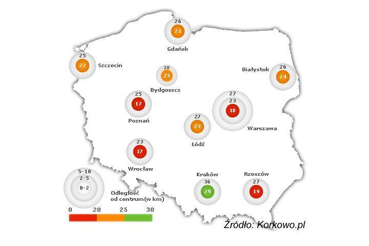 Mapa miast, Fot: Korkowo.pl