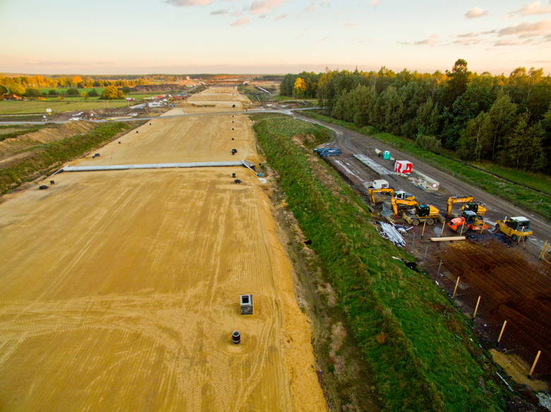 Budowa autostrady A1 z lotu ptaka