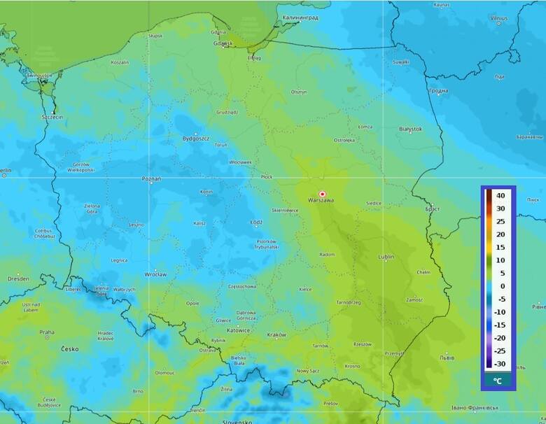 Nocą na północnym wschodzie Polski temperatura spadnie do -4 stopni C.