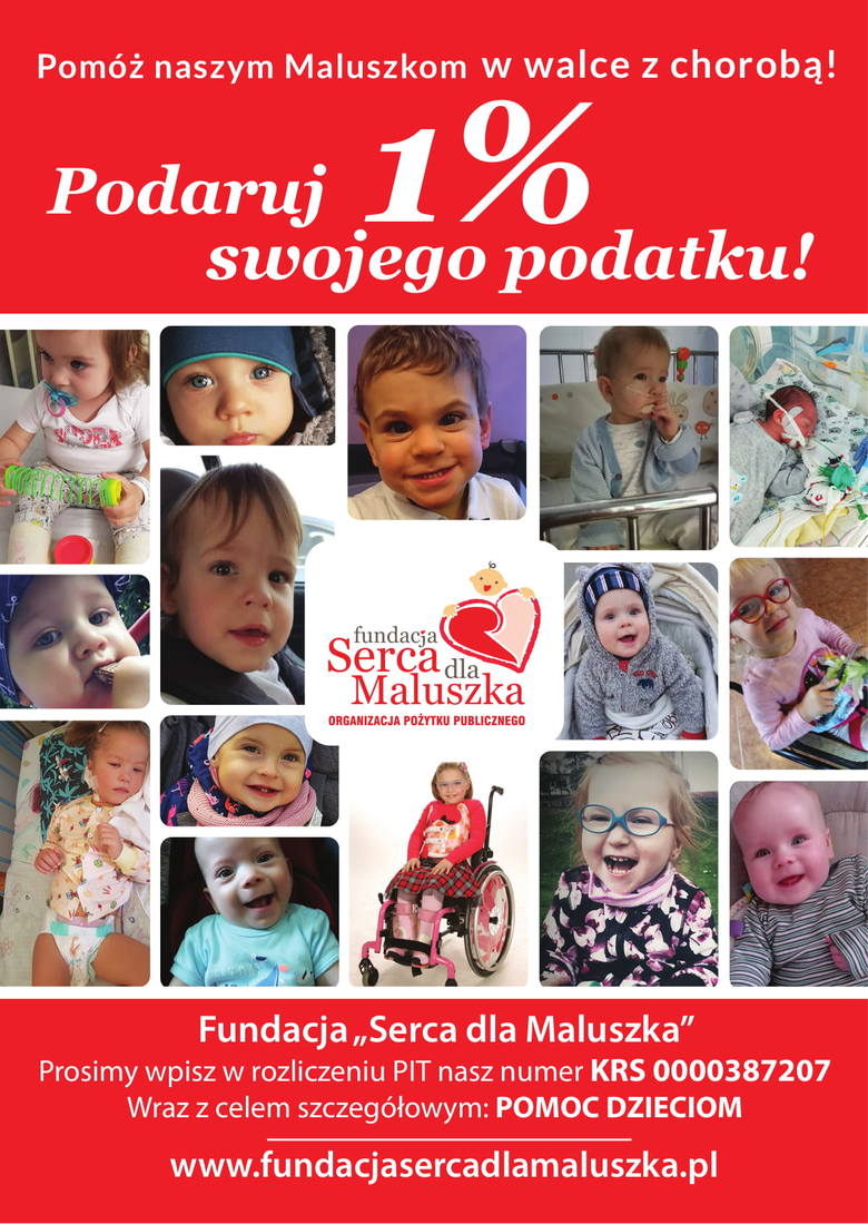 Fundacja „Serca dla Maluszka” – Przekaż 1 % podatku i uratuj życie i zdrowie chorych dzieci!