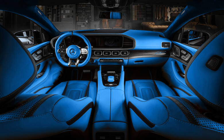 Mercedes-Benz GLE Coupé Racing Blue z rocznika 2023, po przeprowadzeniu modyfikacji wnętrza oraz modyfikacji zewnętrznej, jest dostępny za cenę 145 000