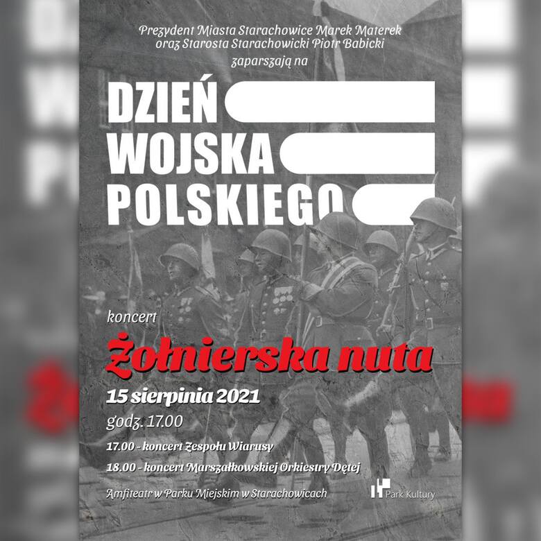Plakat tegorocznych obchodów Dnia Wojska Polskiego w Starachowicach