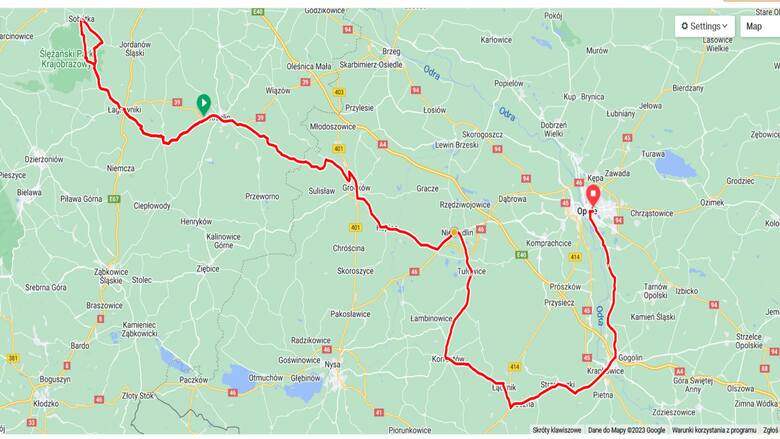 Tak wygląda pełna trasa czwartego etapu Tour de Pologne 2023.