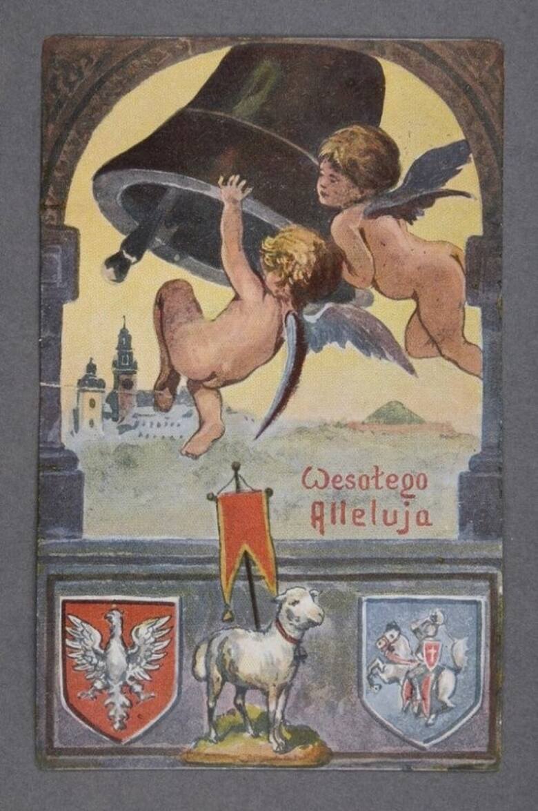Wielkanocna pocztówka z Krakowa z okresu I wojny światowej
