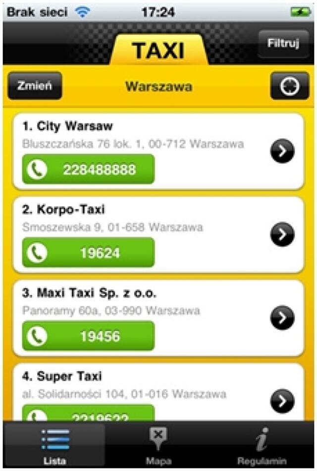 Aplikacja: Chcę Taxi, Fot: pkt