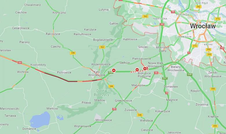Wypadek na autostradzie A4 pod Wrocławiem. Motocyklista uderzył w bariery i zablokował autostradę