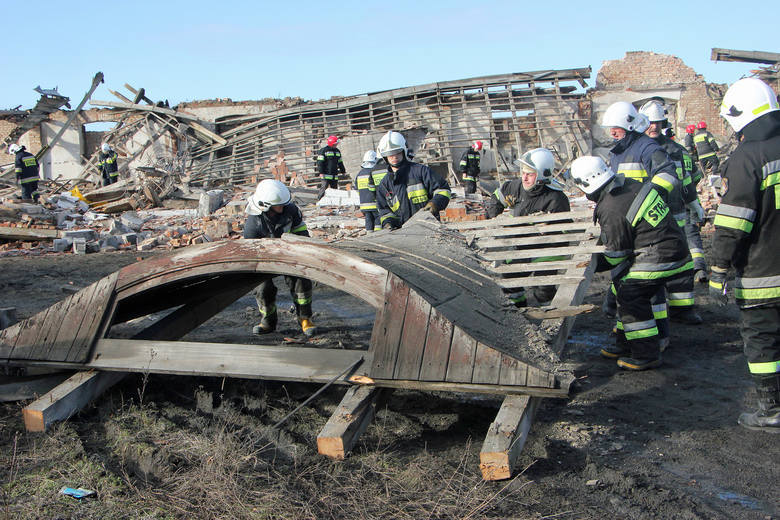 Na miejscu działały dwie specjalne strażackie grupy poszukiwawczo-ratownicze z Gdańska i Poznania. Z pomocą psów i specjalnych kamer szukały ludzi pod gruzami.