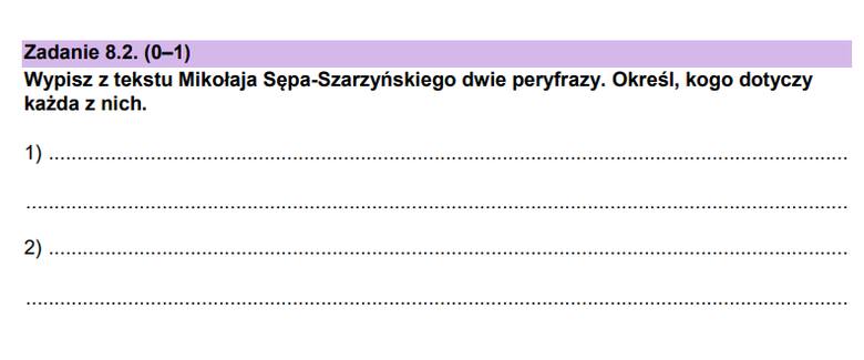fragment arkusza CKE - matura z języka polskiego w formule 2023 (grudzień 2022)