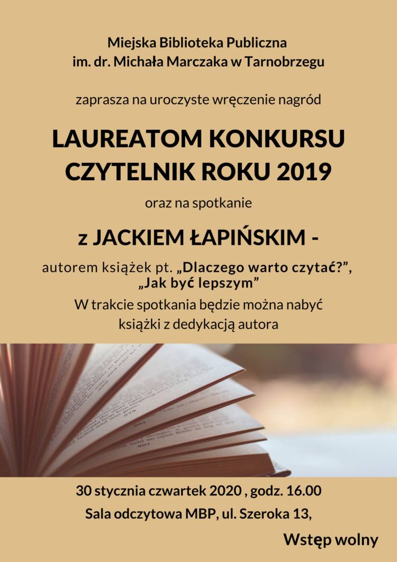 Spotkanie z Jackiem Łapińskim i nagrody dla najlepszych czytelników w Miejskiej Bibliotece Publicznej w Tarnobrzegu