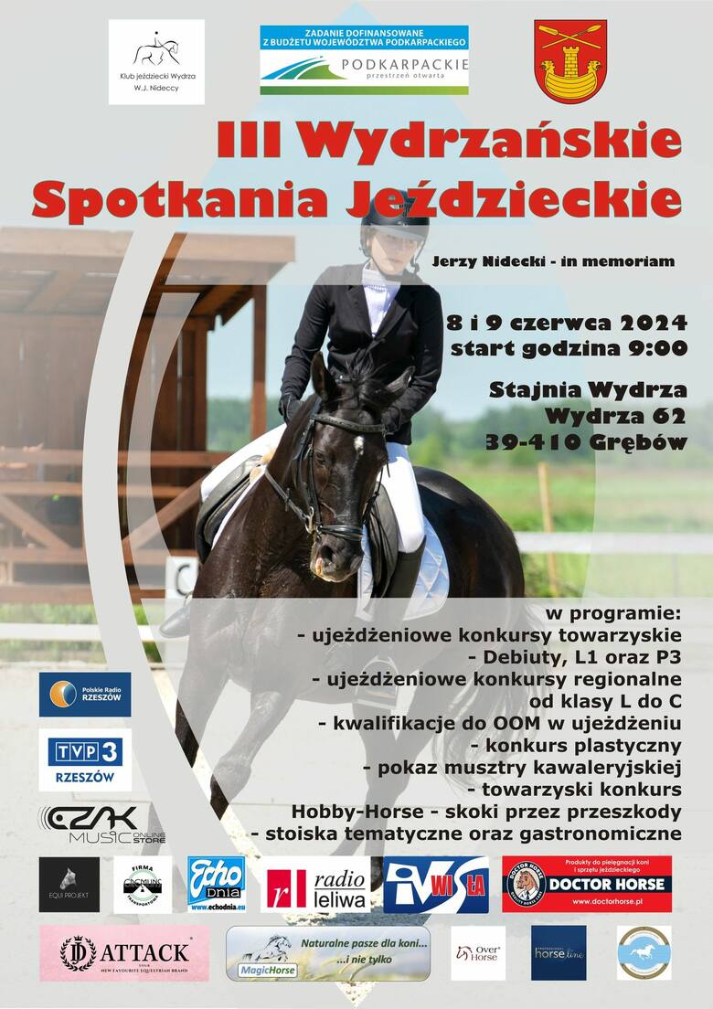 III Wydrzańskie Spotkania Jeździeckie 8 i 9 czerwca w gminie Grębów. Piknik, konkursy i atrakcje dla publiczności
