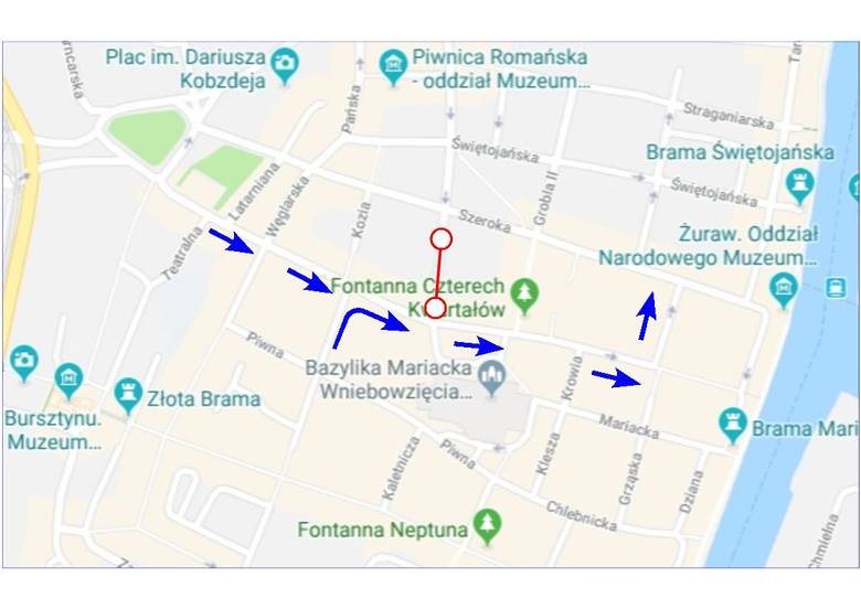 Przebudowa ul. Zlotników w centrum Gdańska. W poniedziałek 28.01.2019 zamknięty zostanie odcinek ulicy