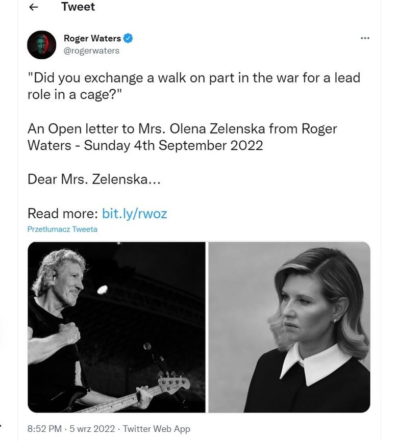 Roger Waters i Ołena Zełenska