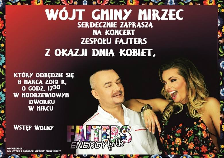 Plakat koncertu w Mircu, z okazji Międzynarodowego Dnia Kobiet