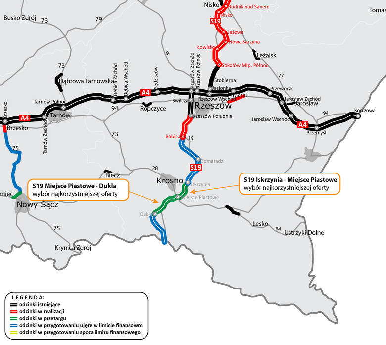 Dwie firmy będą budować S19 na południu Podkarpacia. 20 km drogi ekspresowej z Iskrzyni do Dukli ma kosztować 844 mln zł