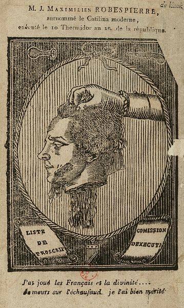 Zdekapitowana głowa Maksymiliana de Robespierre