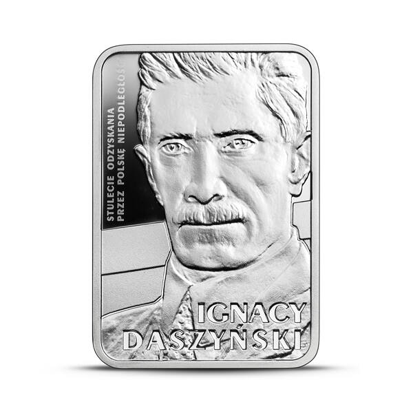 Wizerunek Ignacego Daszyńskiego widnieje na rewersie srebrnej monety o nominale 10 zł