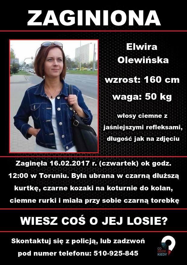 W internecie pojawił się plakat informujący o zaginięciu Elwiry Olewińskiej.