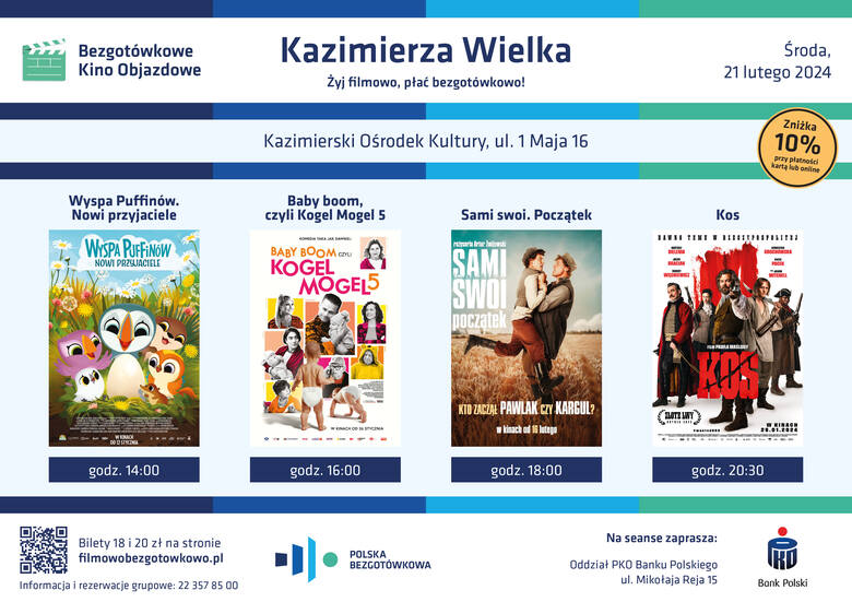 Bezgotówkowe Kino Objazdowe 21 lutego odwiedzi Kazimierzę Wielką!
