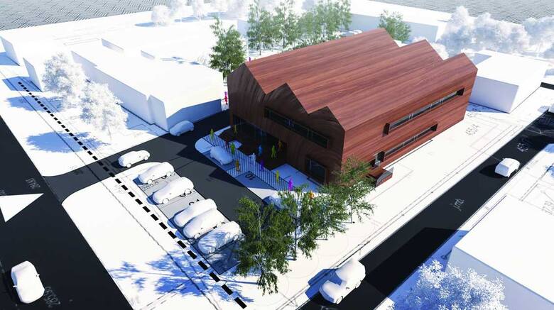 Tak będzie wyglądał Regionalny Ośrodek Dokumentacji Historii w Pawłowie po rozbudowie Gminnego Ośrodka Kultury, Sportu i Rekreacji
