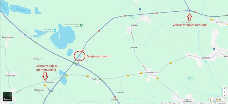 Rolnicy ponownie będą blokowali drogi na Opolszczyźnie, m.in. węzeł autostradowy Opole Zachód.