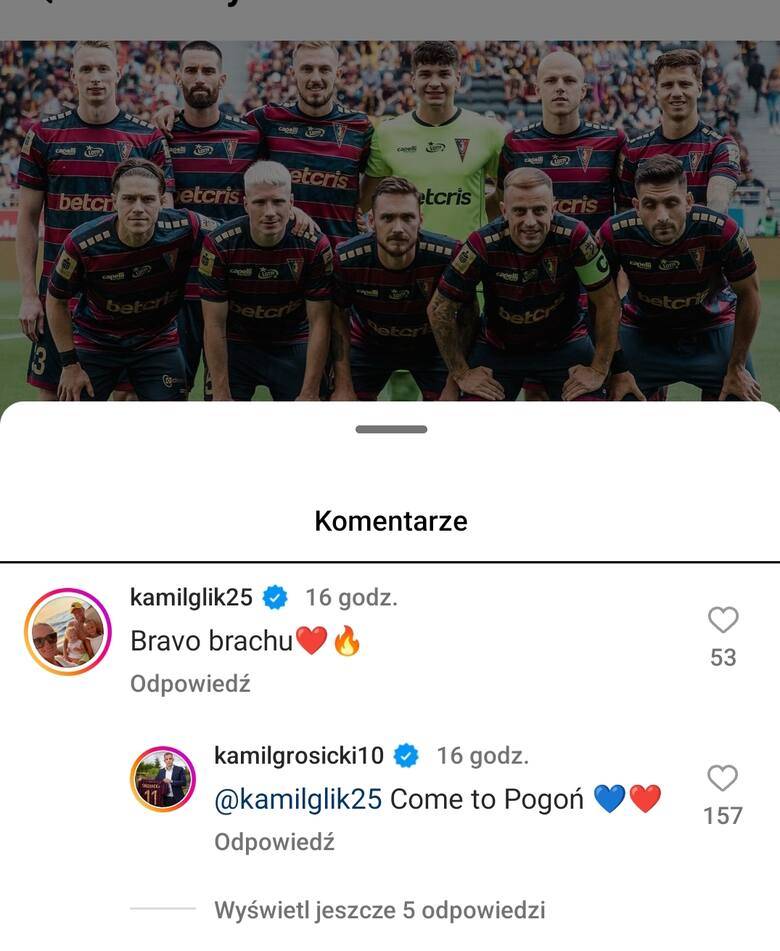 Kamil Grosicki namawia Kamila Glika na transfer do Polski. 