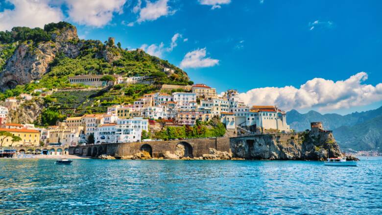 Panorama włoskiego miasteczka Amalfi
