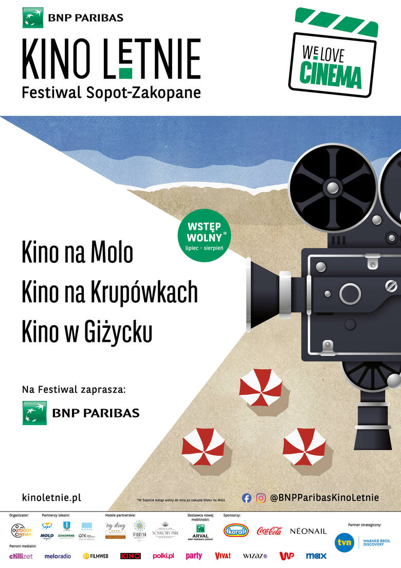 1 lipca rusza XVII edycja festiwalu BNP Paribas Kino Letnie Sopot-Zakopane