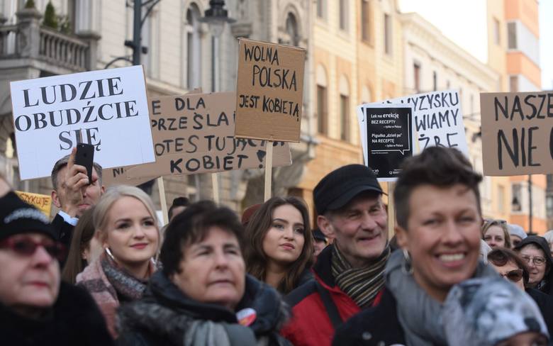 Protest kobiet w Łodzi