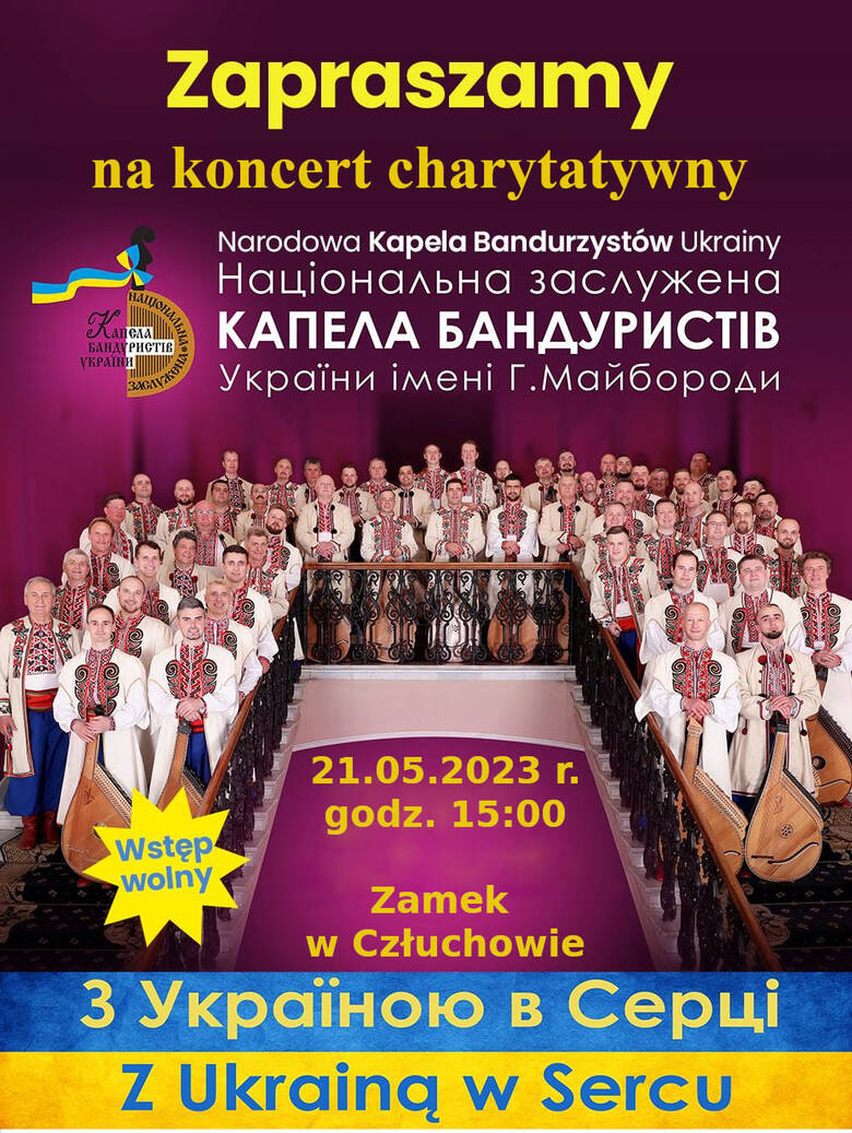 Narodowa Kapela Bandurzystów Ukrainy zagra w Człuchowie po raz trzeci. Koncert z okazji Dnia Matki odbędzie się w niedzielę w sali zamkowej