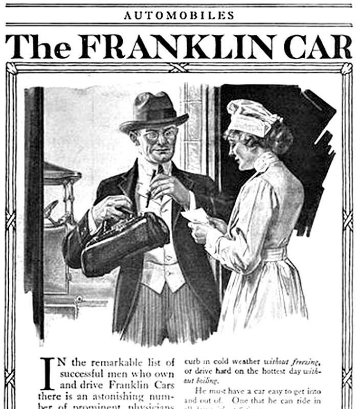 Franklin - idealne auto dla lekarza. Reklama z 1916 roku, Fot: Archiwum