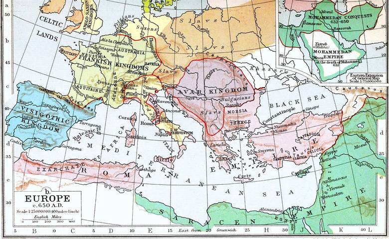 Imperium Awarów ok. 650 r. n. e.