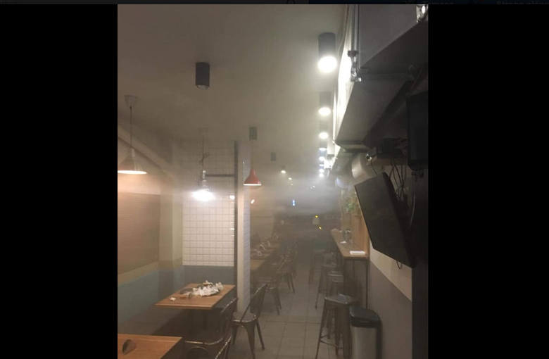 Pożar w restauracji SurfBurger w Gdańsku 9.03.2018