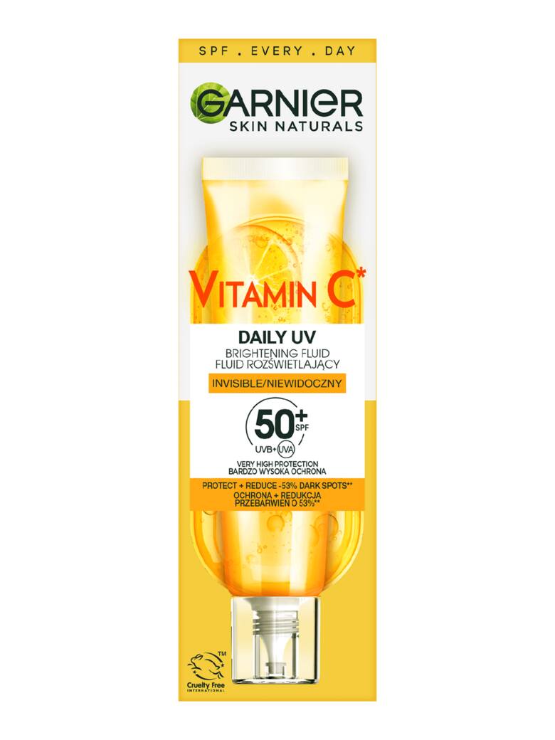 Niewidoczny fluid na dzień Garnier Vitamin C SPF50+
