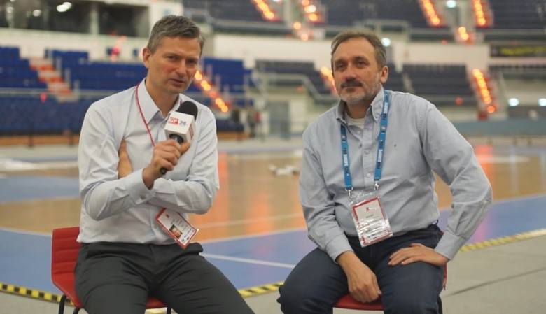 Rafał Szymański i Krzysztof Nałęcz - prowadzący magazyn GP24 Basket.