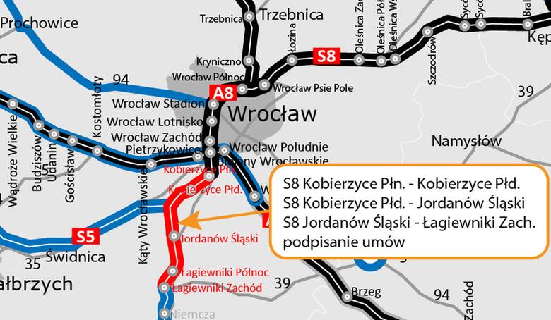 Zaczyna się budowa nowych fragmentów drogi S8 pod Wrocławiem