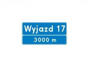 E-20  tablica węzła drogowego na autostradzie