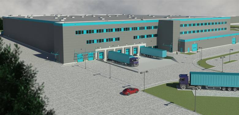 Tak ma wyglądać nowe centrum logistyczno-magazynowe NEUCA, które powstaje na terenie byłej jednostki wojskowej (JAR) przy ul. Fortecznej.