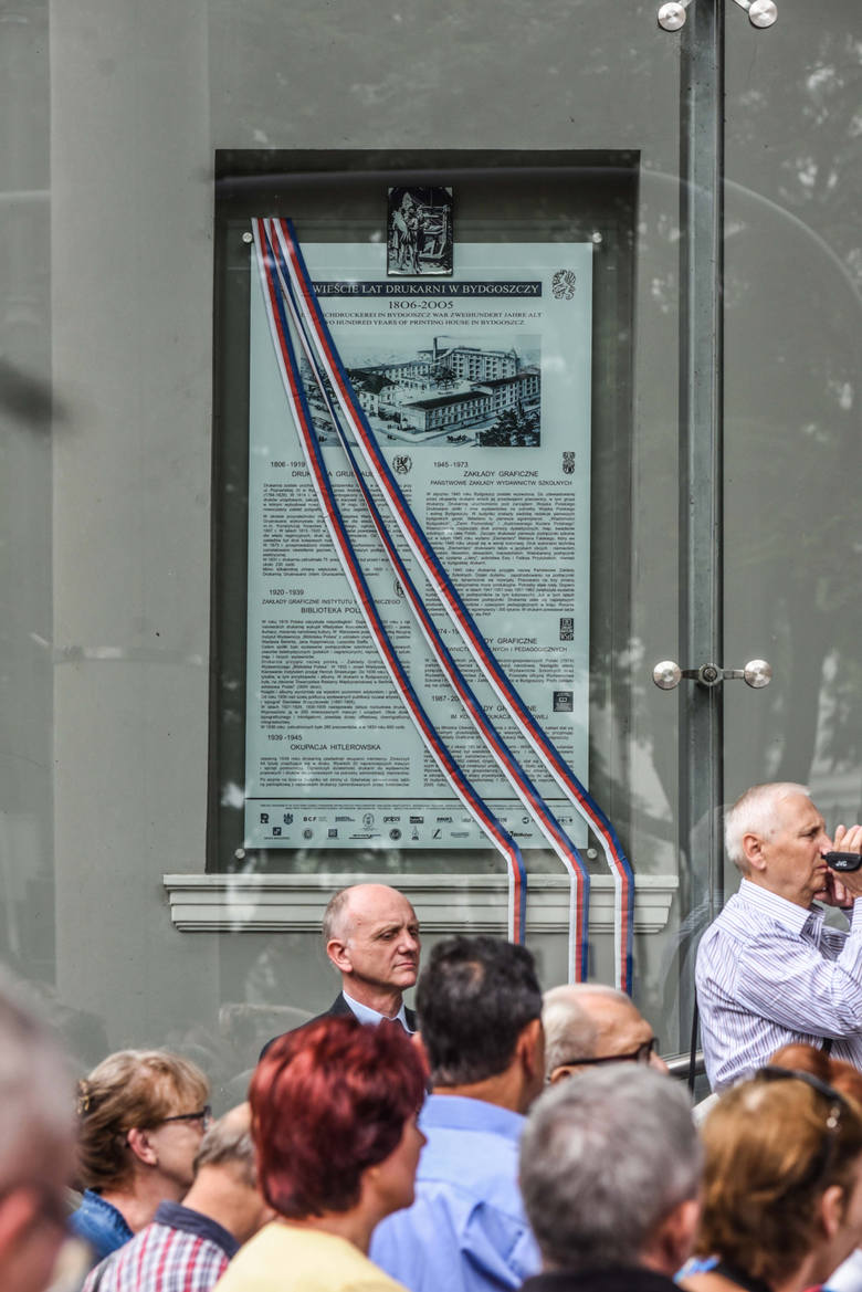 Tablica upamiętniająca 200 lat drukarni w Bydgoszczy została odsłonięta w sobotę, 23.07.2016 r.