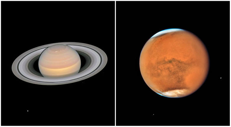 Nowe zdjęcia Saturna i Marsa z 6 czerwca 2018