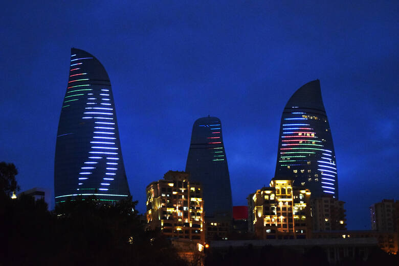 Flame Towers, czyli „Ogniste Wieże" to wizytówka stolicy Azerbejdżanu.