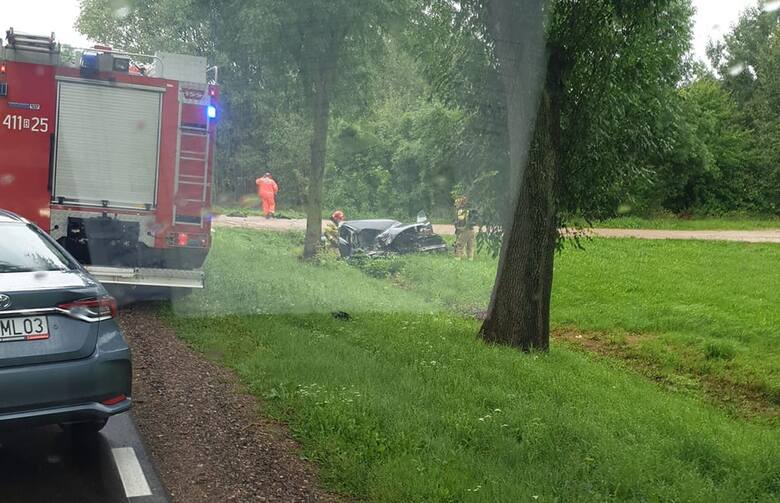 Wypadek na drodze krajowej nr 66 w rejonie miejscowości Szastały gmina Bielsk Podlaski