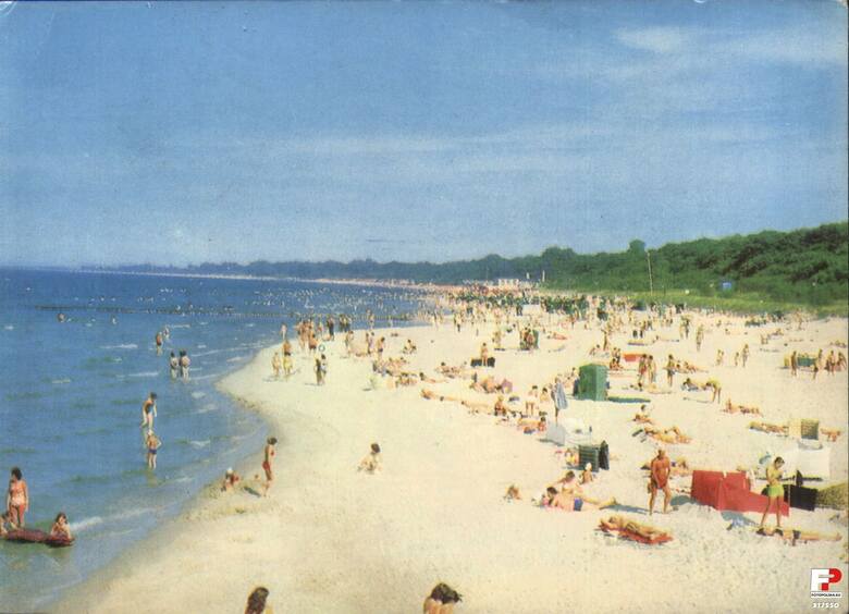 Plaża w Kołobrzegu w latach 70. ubiegłego wieku