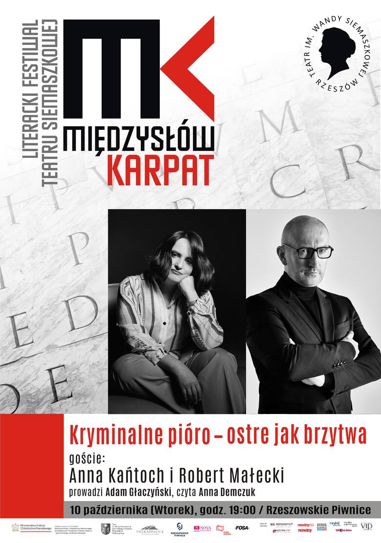Anna Kańtoch i Robert Małecki gośćmi Literackiego Festiwalu Teatru Siemaszkowej Międzysłów Karpat w Rzeszowie