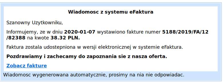Uwaga na fałszywe wiadomości z systemu eFaktura! - ostrzega CERT Polska