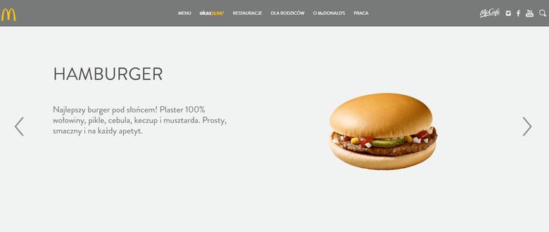 Hamburger według sieci McDonald's